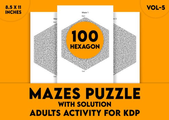 Adults Hard Hexagon Mazes Puzzles Vol-5: A Different Kind of Mental Challenge