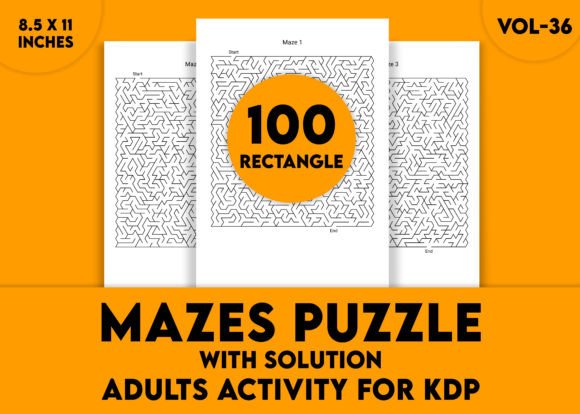 Adults Hard Rectangle Maze Puzzle Vol-36: Your Next Genuine Brain Challenge