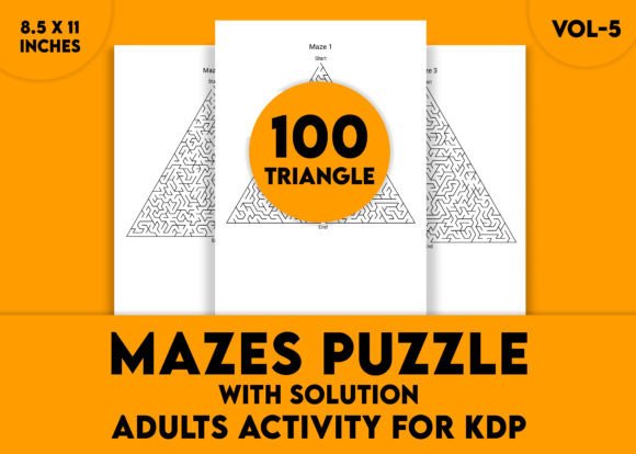 Adults Hard Triangle Mazes Puzzle Vol-5