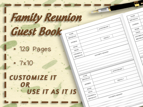 Designing a Seamless Keepsake with the Family Reunion Guest Book Interior 120p Resource