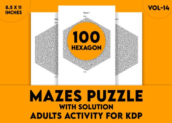 Hard Hexagon Mazes for Adults Vol-14