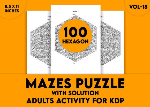 Hard Hexagon Mazes for Adults, Vol. 18