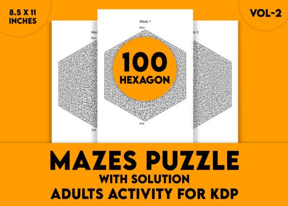 Hard Hexagon Mazes for Adults: Vol-2