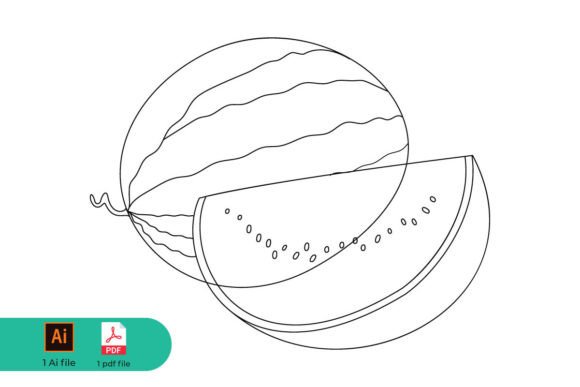Watermelon Coloring Page and Line Art for Efficient Creative Production